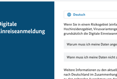 Digitale Einreiseanmeldung